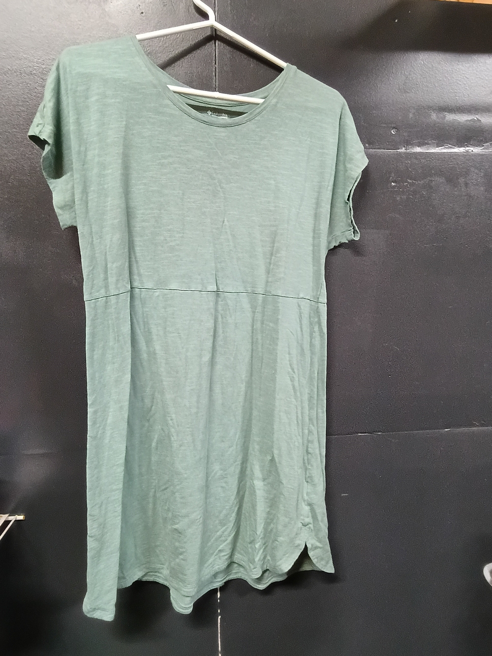 Women’s Casual Scoop Neck Short Sleeve Tunic Dress - Sage Green